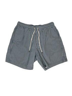 Fair Harbor Swim Shorts Mens Size XXL Grey White Stripe BreezeKnit